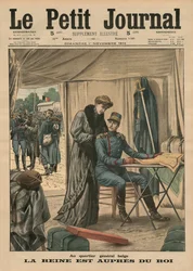 Al quartier generale belga, la Regina rimane con il Re, illustrazione di copertina da 